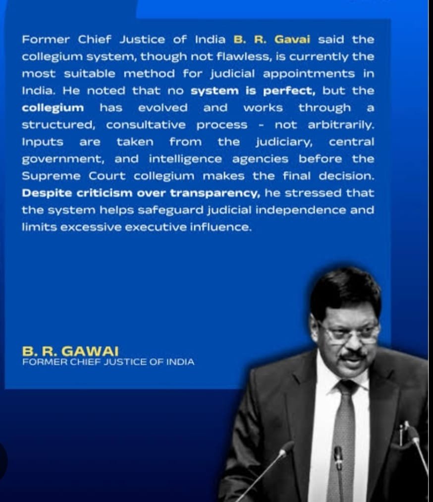 Statement by former CJI B.R. Gavai on collegium and new initiative